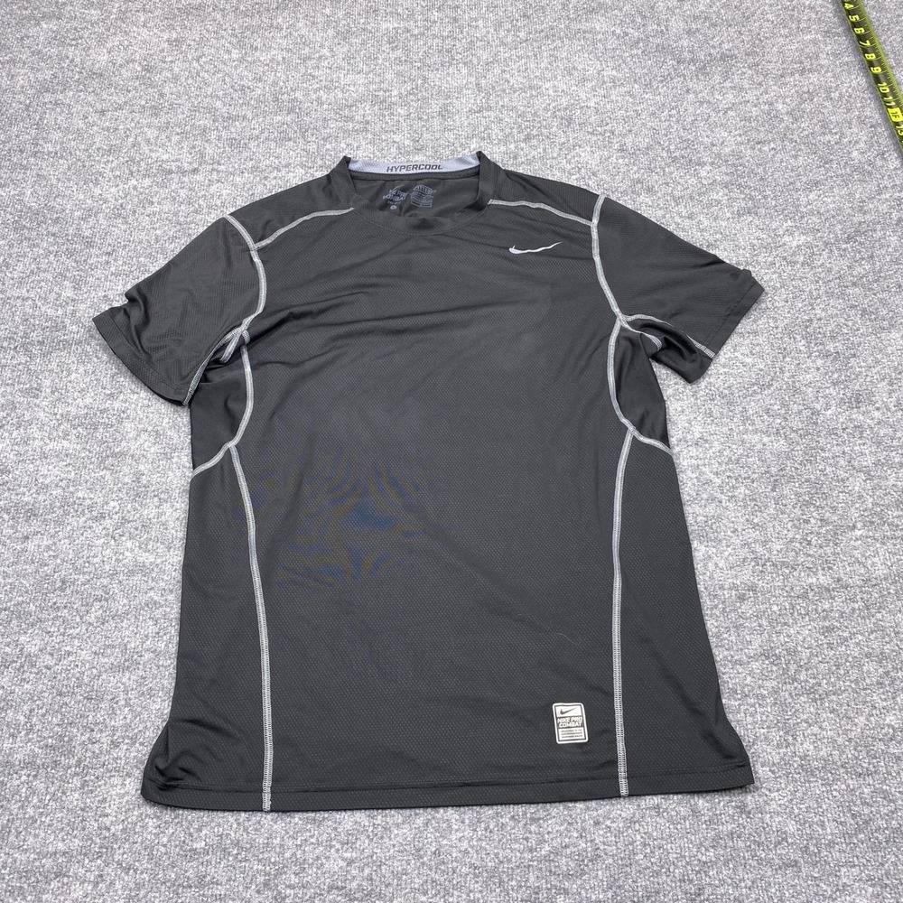 Nike Shirt Mens Large Black Pro Combat Hypercool Fitted Short Sleeve 636155-010